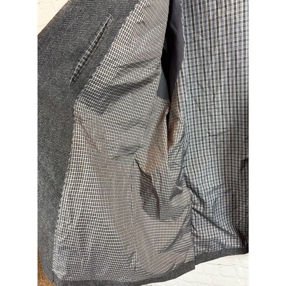 JOSEPH ABBOUD gray herringbone wool blend mens suit jacket blazer 2XLT NWT - Picture 11 of 14